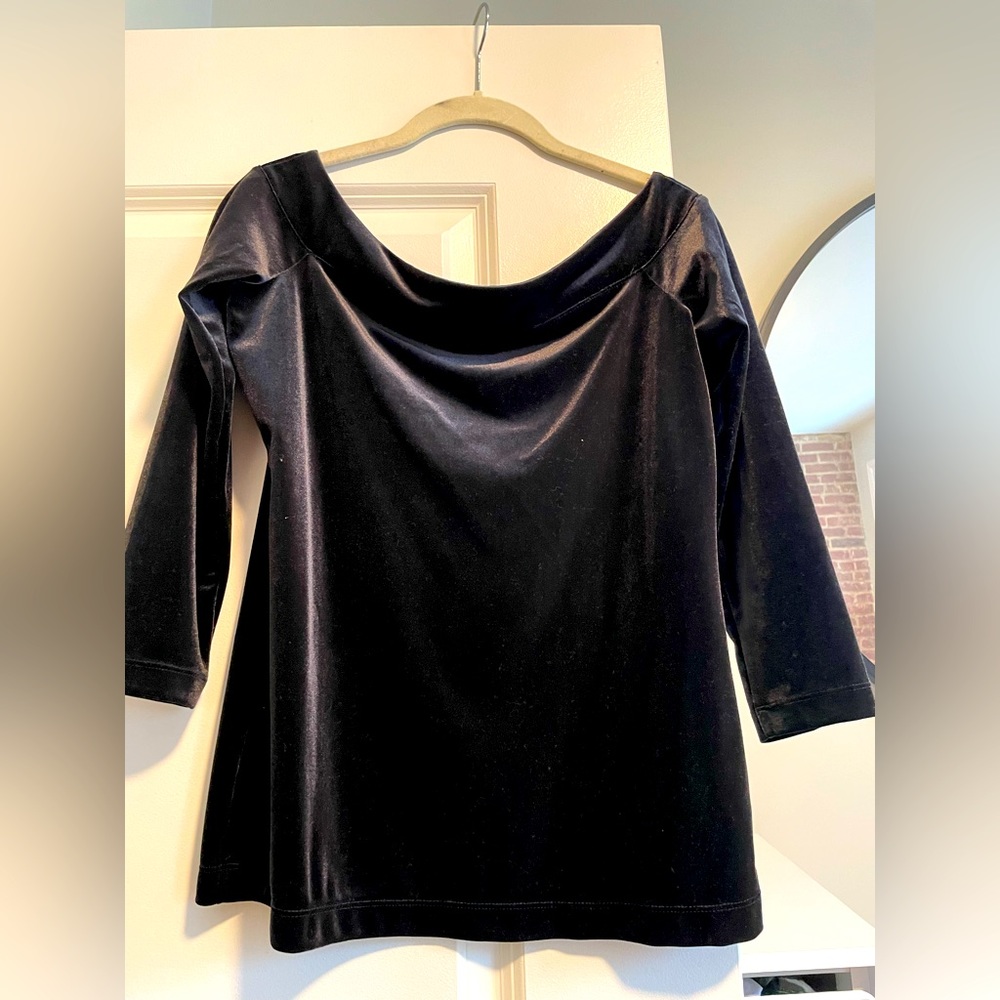Ann Taylor Velvet Drape Top